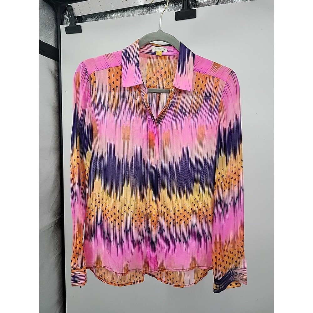 Leifsdottir Silk Blouse Sz 0 Preppy Office Work Teacher